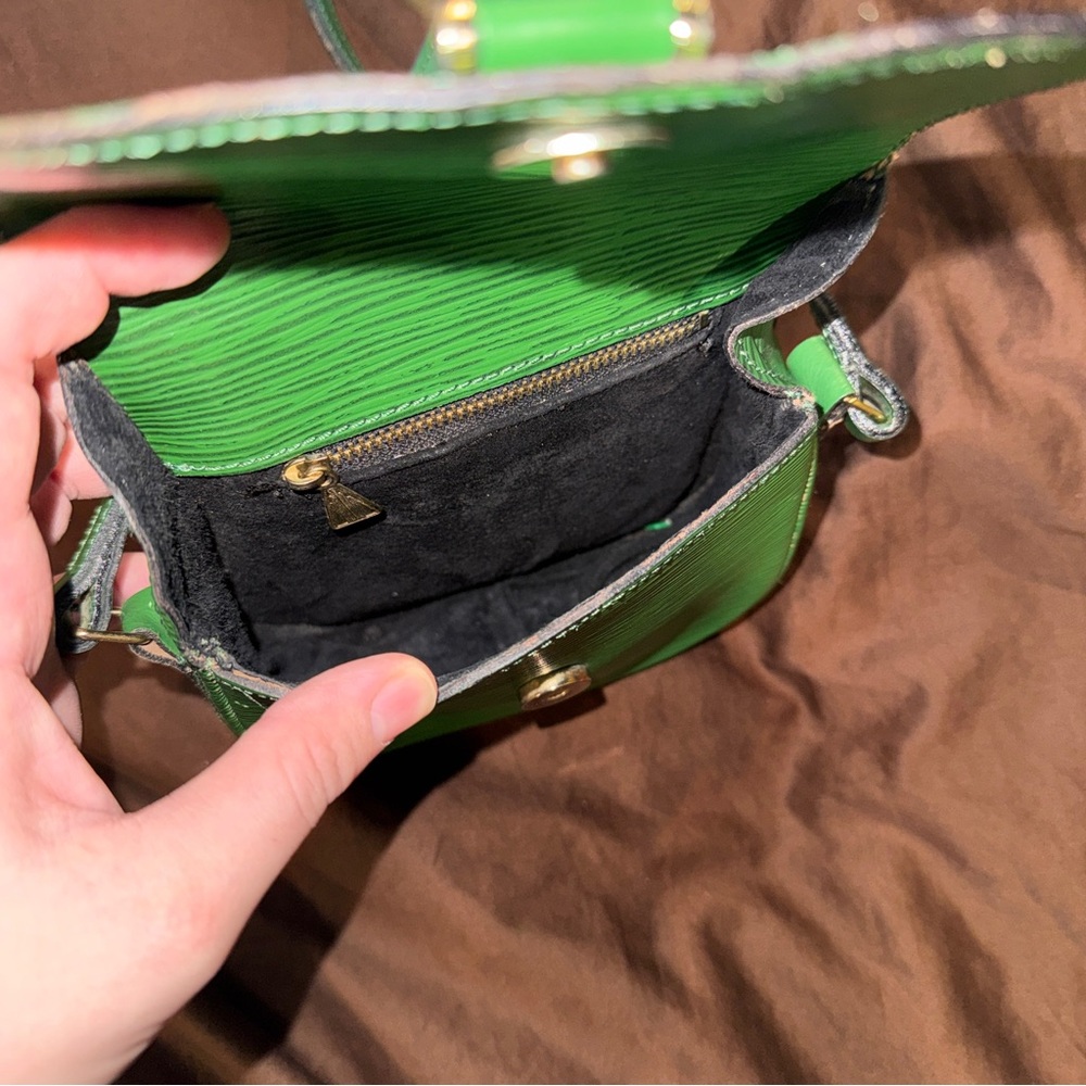 Vintage Green Leather Crossbody Bag - Picture 7 of 7